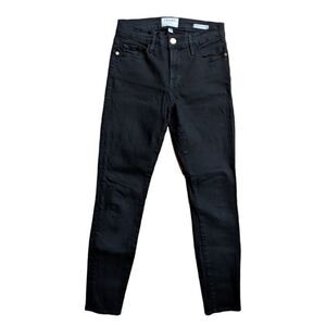 Frame Denim Black Film Noir Le Skinny De Jeanne Crop Size 25